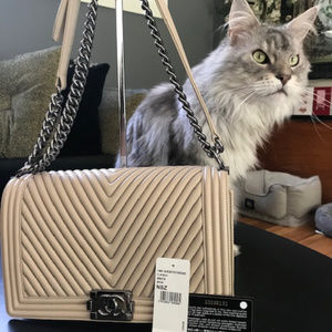 Chanel Herringbone Chevron Boy Bag